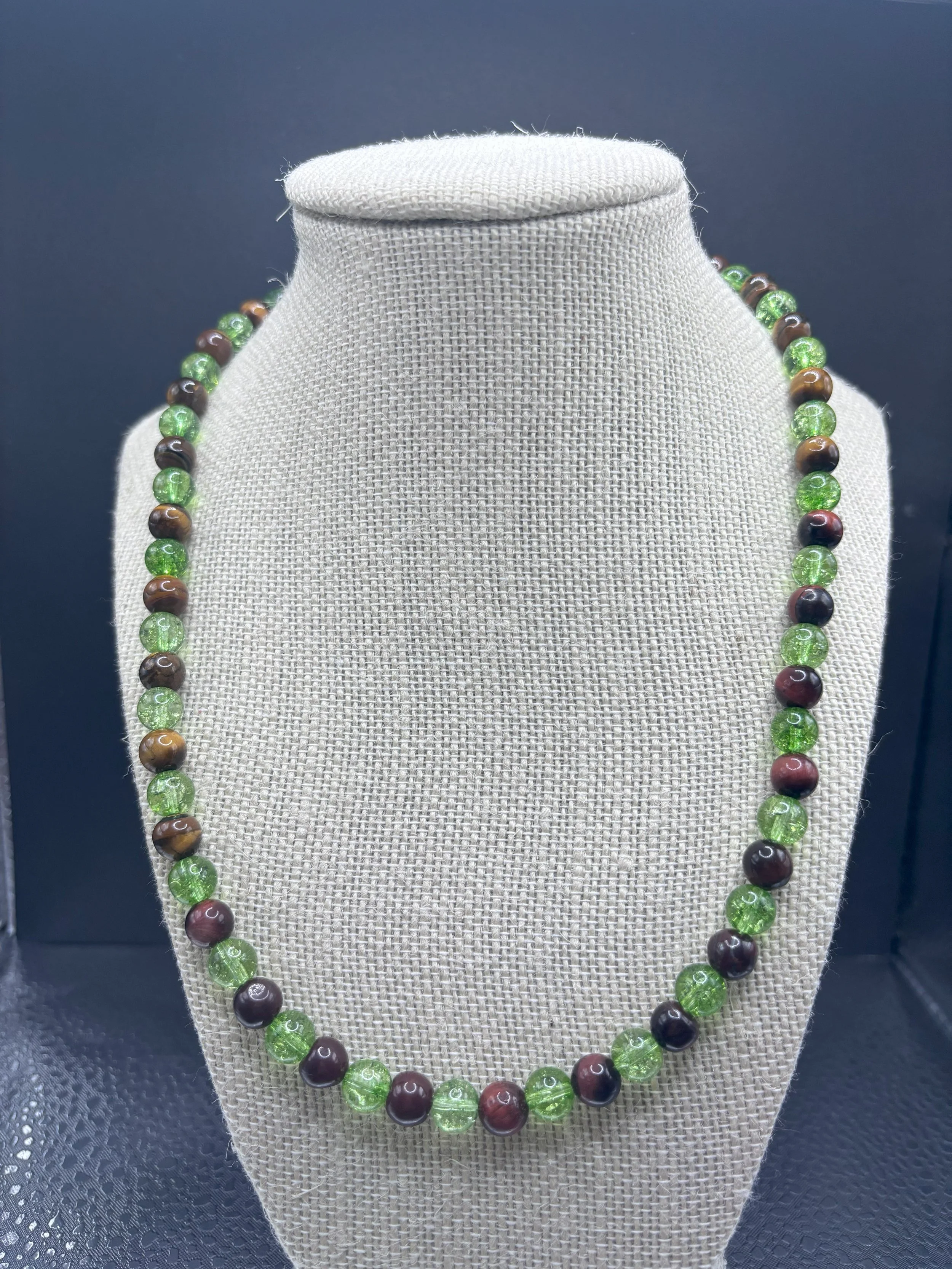 Tiger Eye & Green Glass - 2 Piece Set
