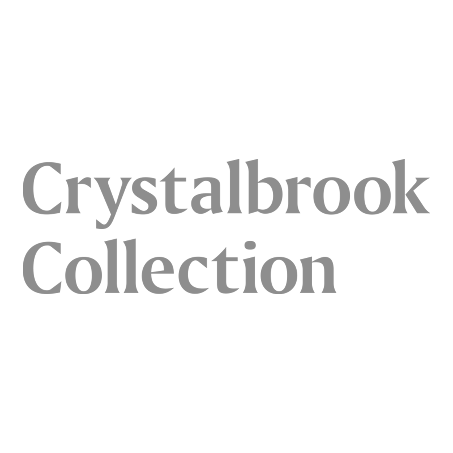 Black background with white text that reads 'Crystalbrook Collection'.