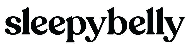 Sleepybelly logo in black text on a transparent background