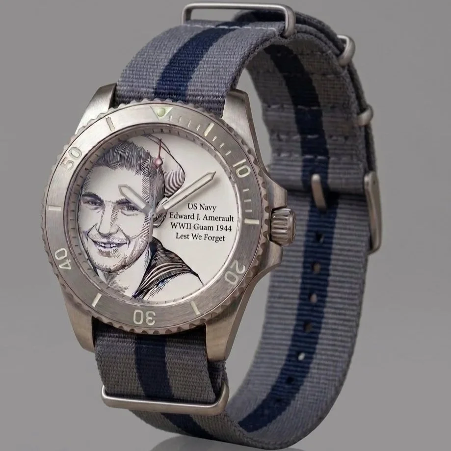 Bespoke Remembrance Watch with custom dial picture