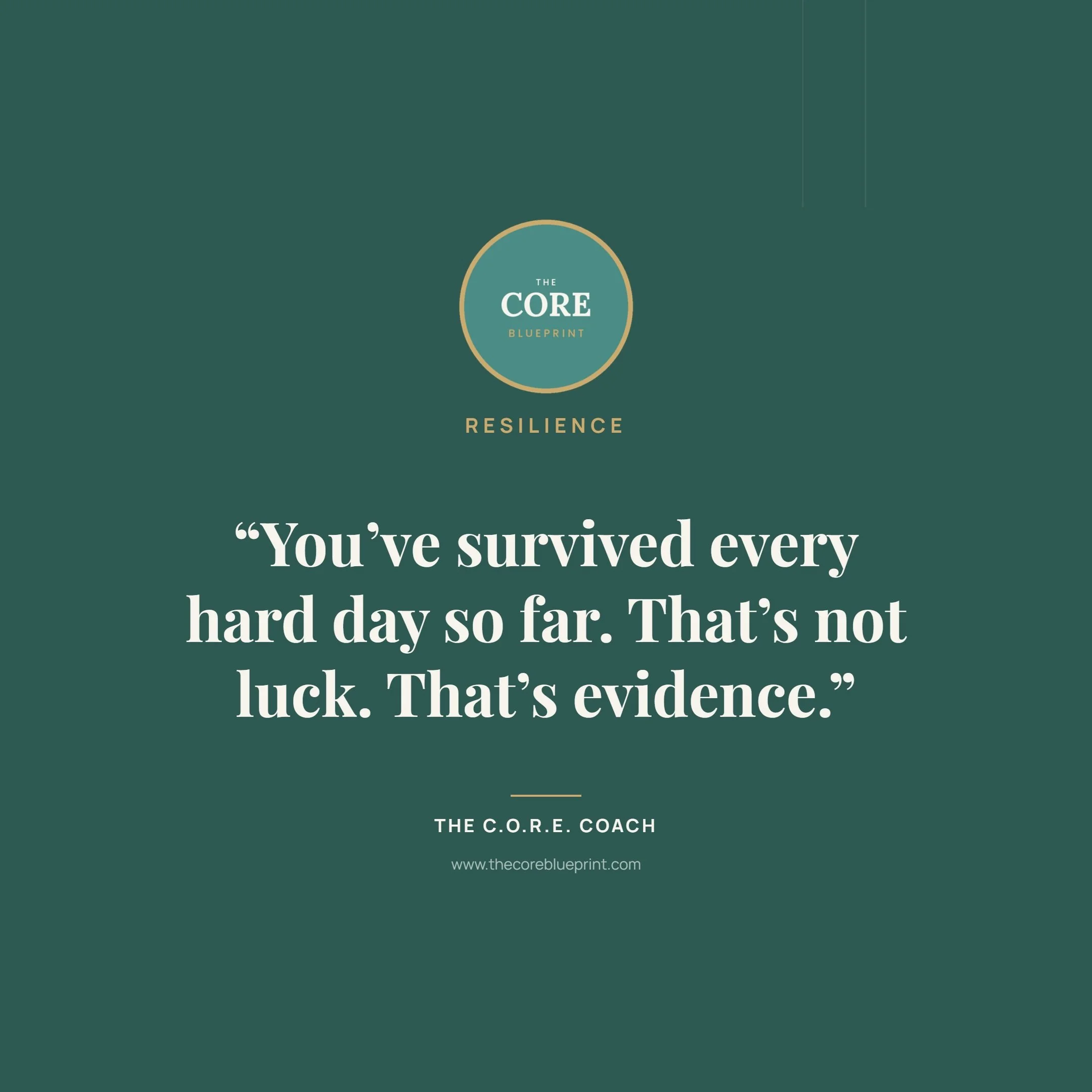 Look back at everything you've already made it through. Every single hard day, you found a way. That's not a coincidence you got lucky on repeat &mdash; that's proof of exactly how capable you are. Keep the evidence in view when things get hard again