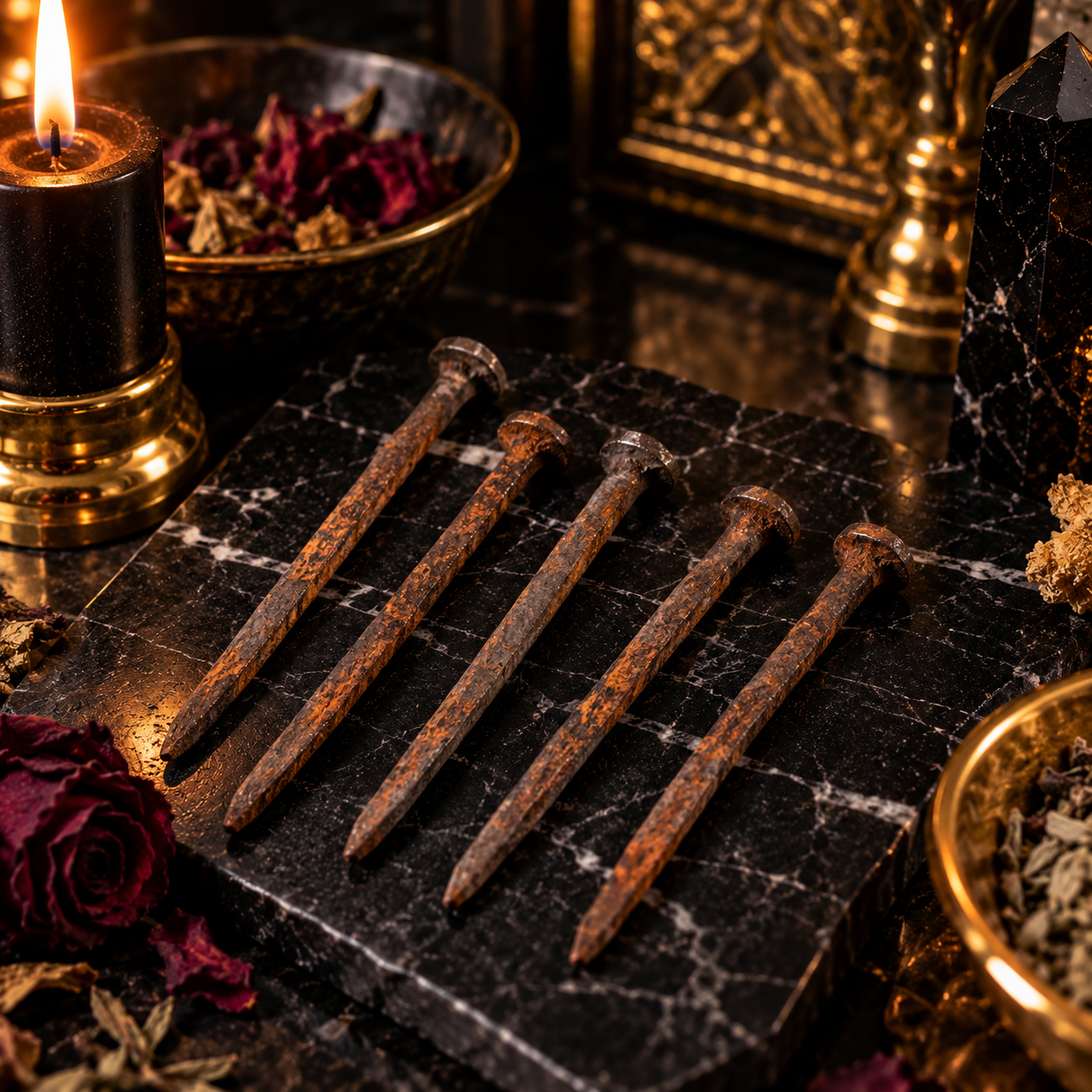 CONSECRATED COFFIN NAILS — SET OF 5