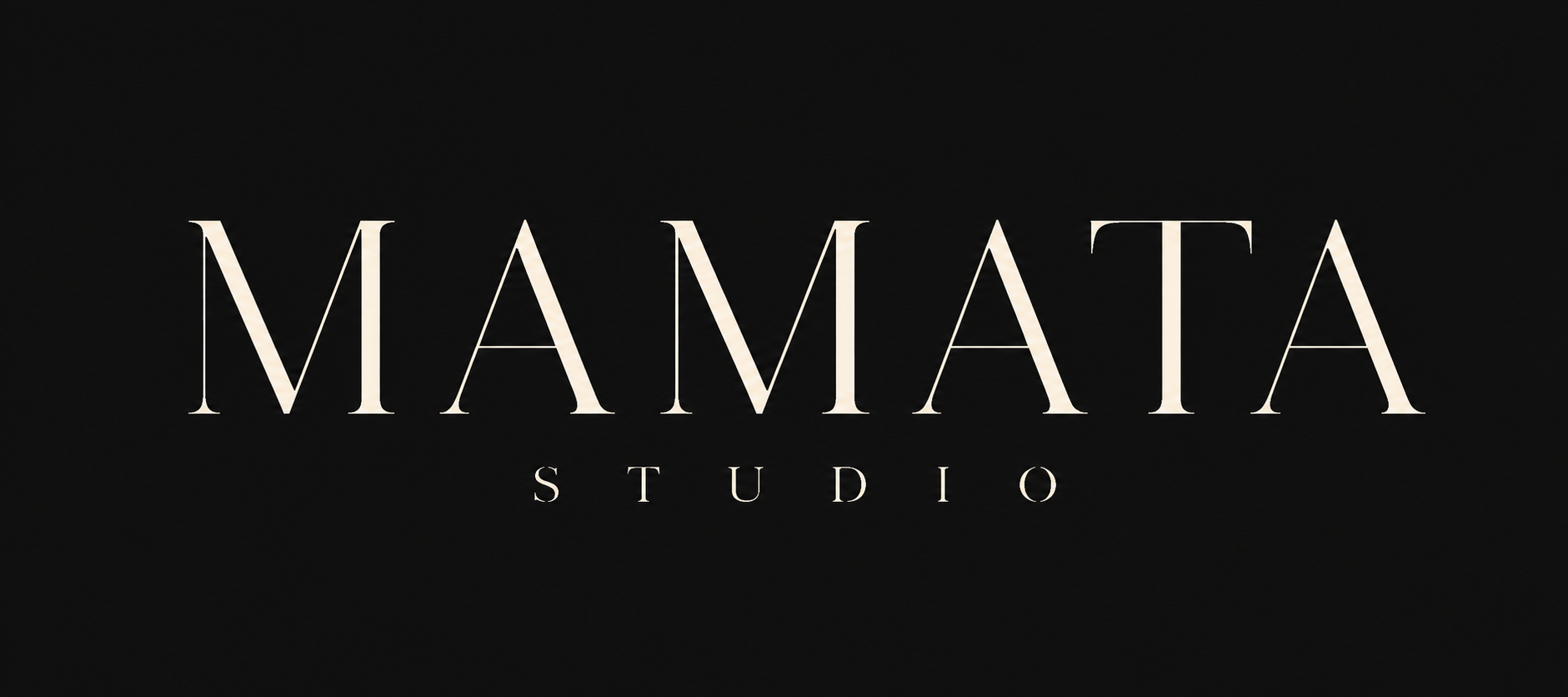 Black background with the words "MAMATA STUDIOS" in large white elegant letters.