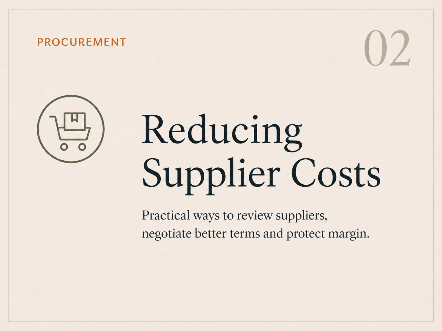 Reducing Supplier Costs