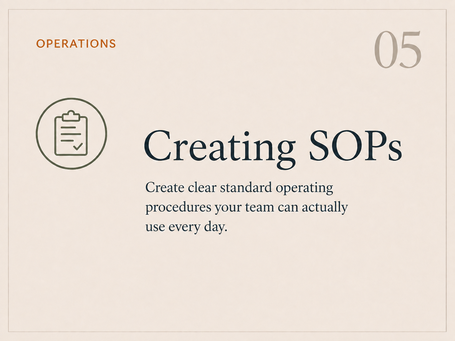 Creating SOPs