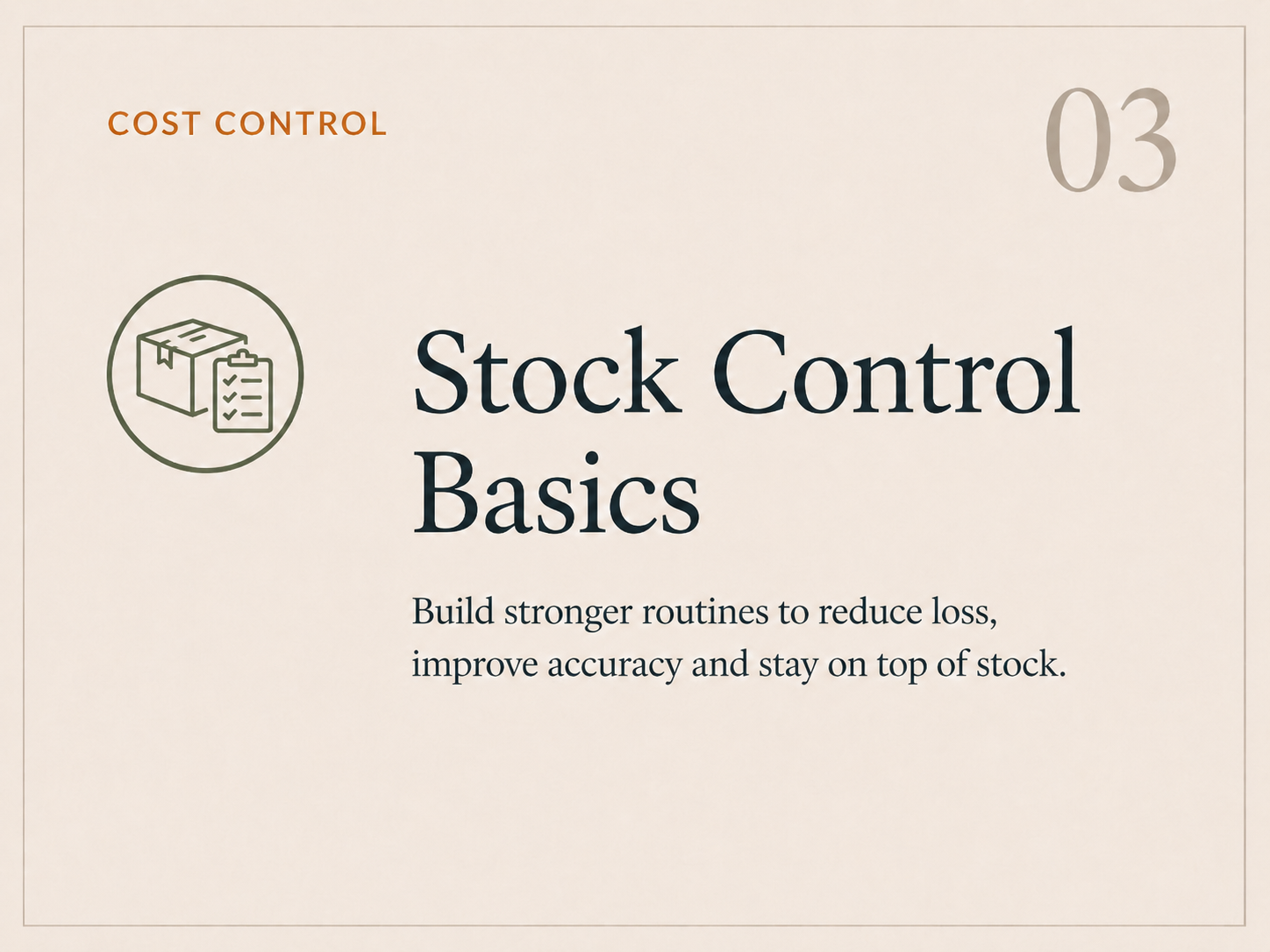 Stock Control Basics