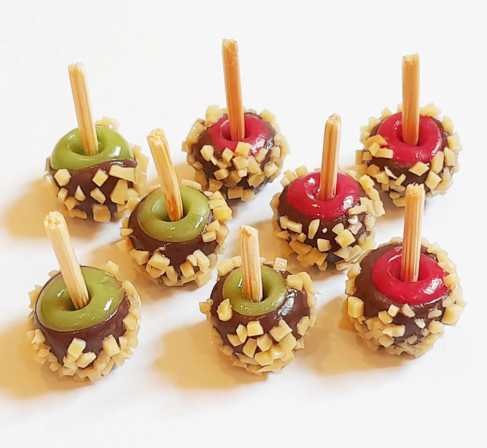 Dollhouse Miniature Mixed Chocolate Covered Apples: Mini Food, Polymer Clay