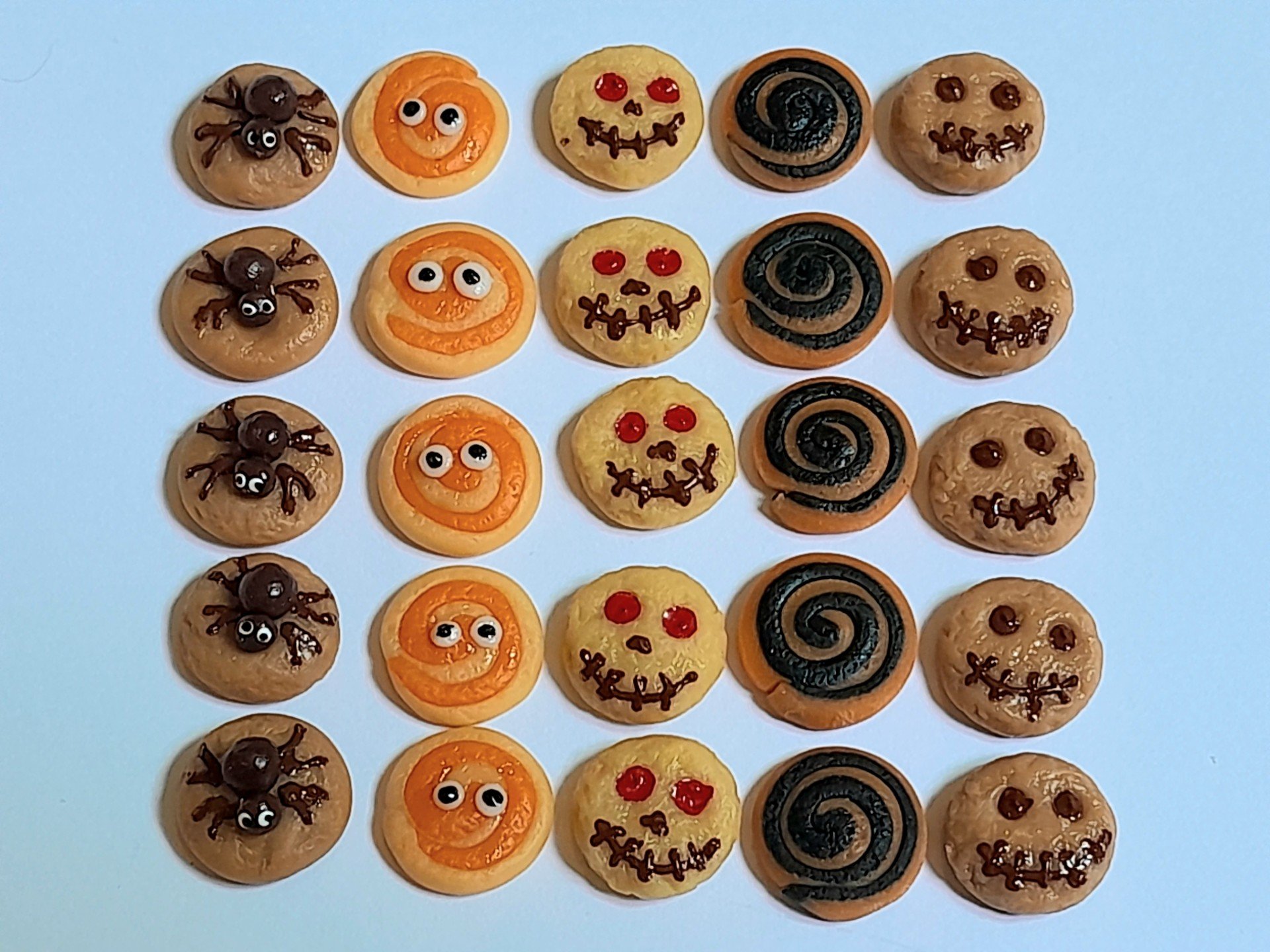Dollhouse Miniature Halloween Cookies : Handmade Polymer Clay Bakery Biscuit Treats