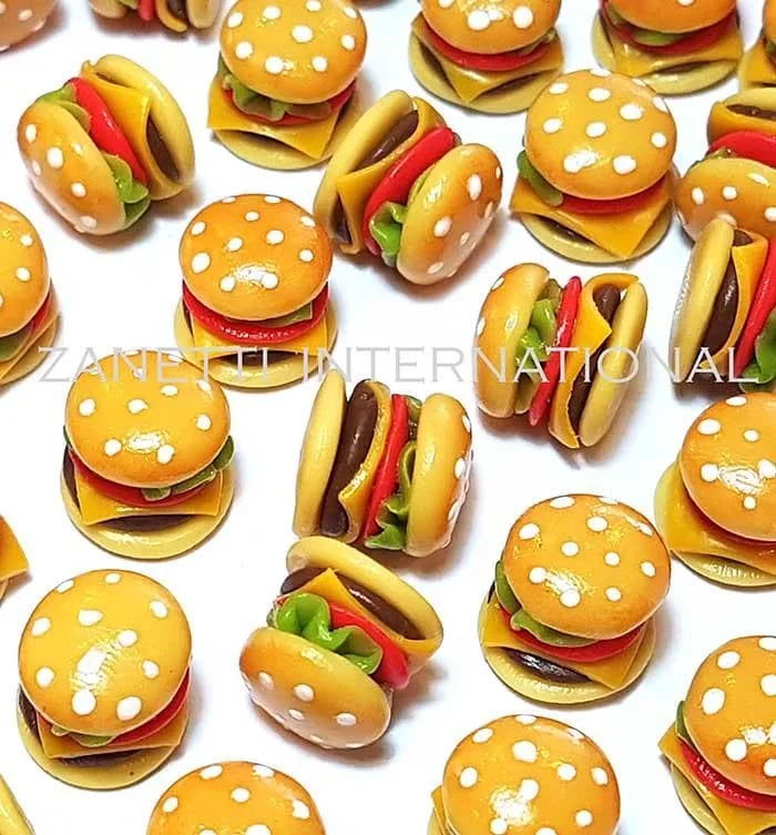 Dollhouse Miniature Cheeseburgers * Doll Mini Food Burger Hamburger Set Wholesale Handmade Clay