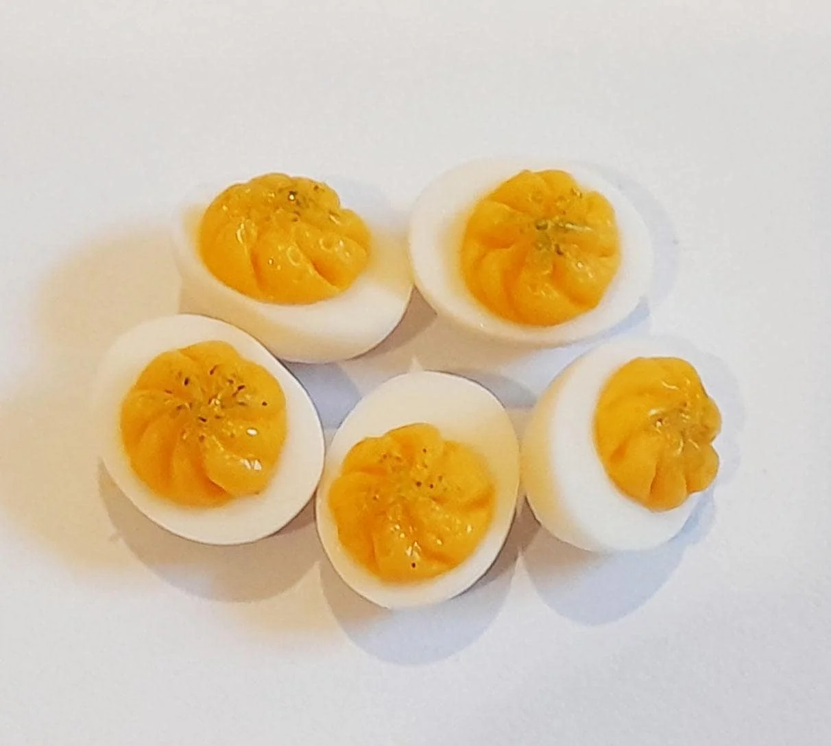 Dollhouse Miniature Deviled Eggs * Doll Mini Food Boiled Egg Handmade Clay
