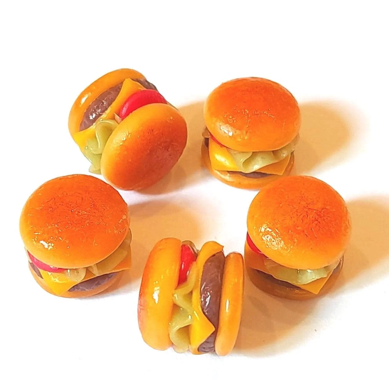 Dollhouse Miniature Cheeseburgers * Doll Mini Food Burger Hamburger Wholesale Handmade Clay