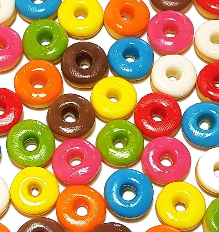 Dollhouse Miniature Iced Donuts, Handmade Polymer Clay, Mini Food Wholesale