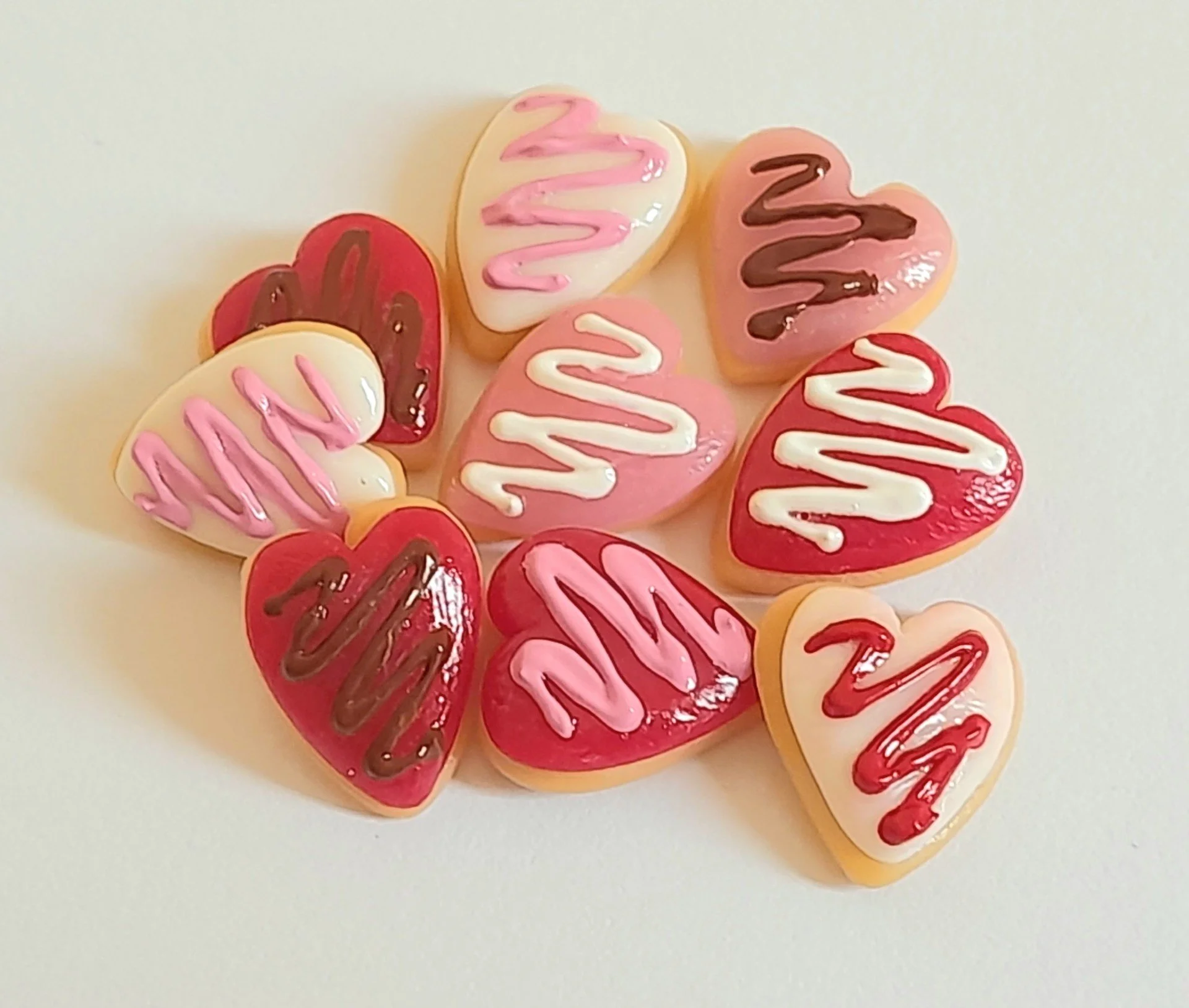 Dollhouse Miniature Heart Cookies * Doll Mini Food Cookie Wholesale Lot