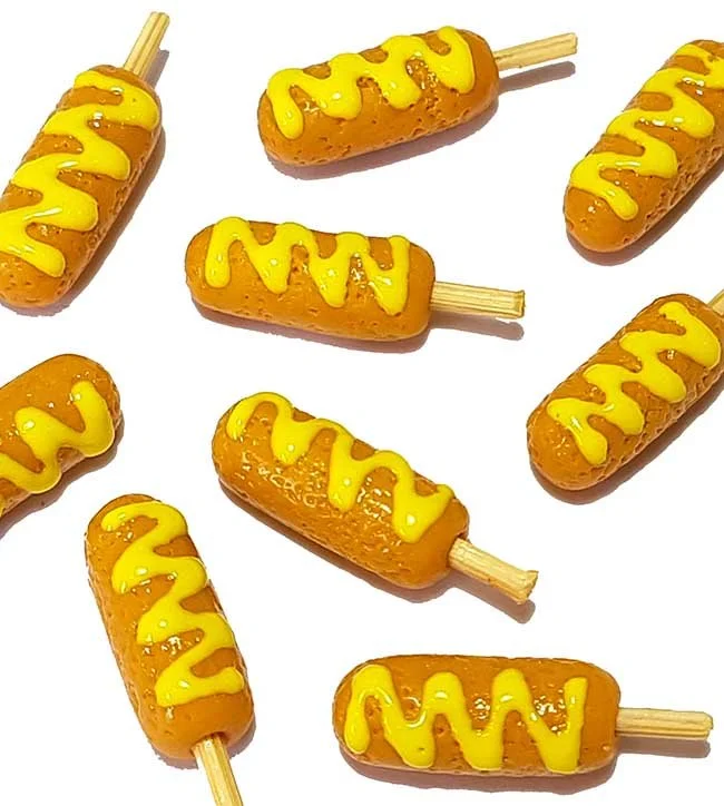 100 Dollhouse Miniature Corn Dogs with Mustard  * Doll Mini Food Set Wholesale Lot