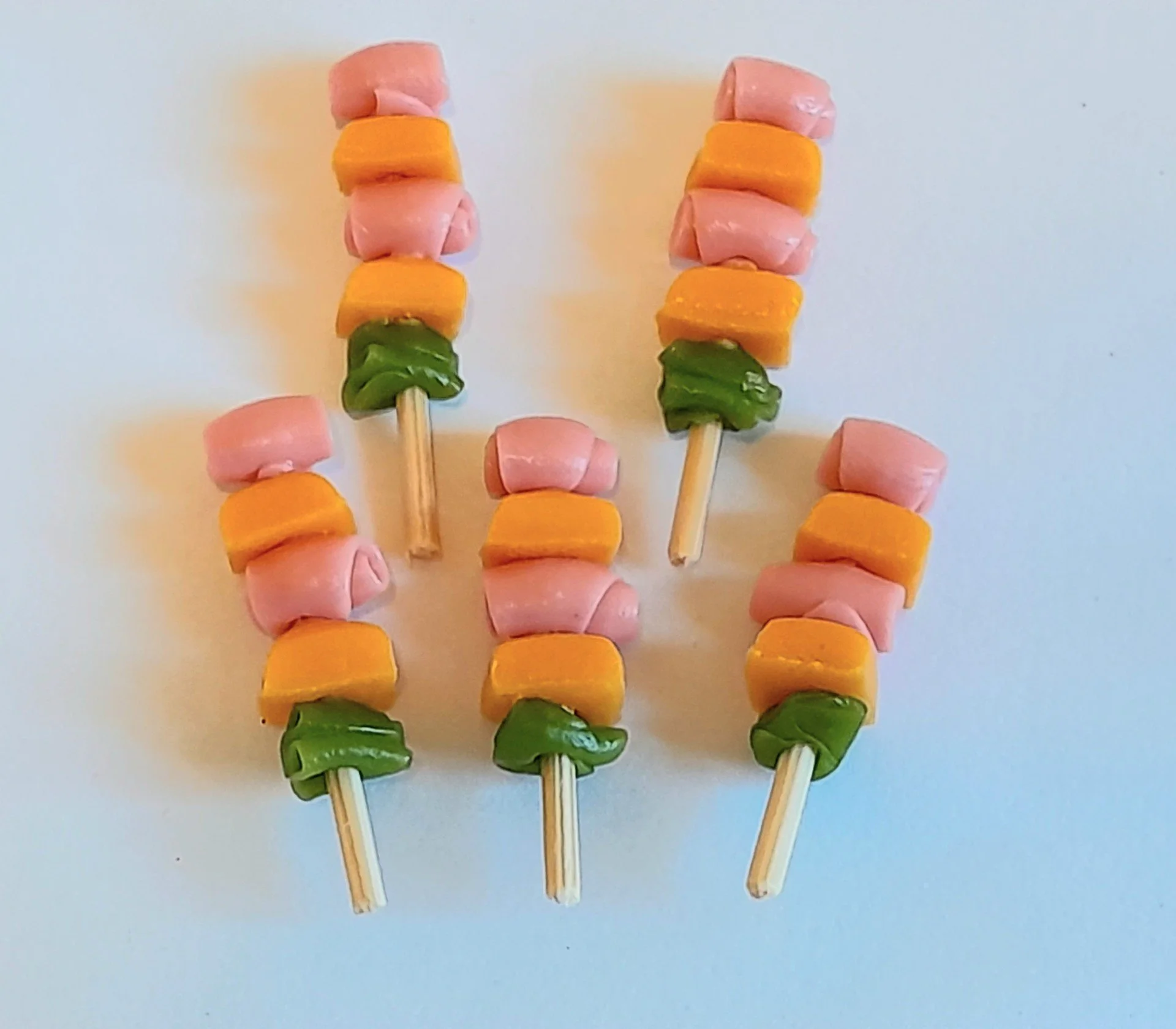 Dollhouse Miniature Cheese Cocktail Sticks * Doll Mini Food Decor Handmade Clay * Wholesale Lot
