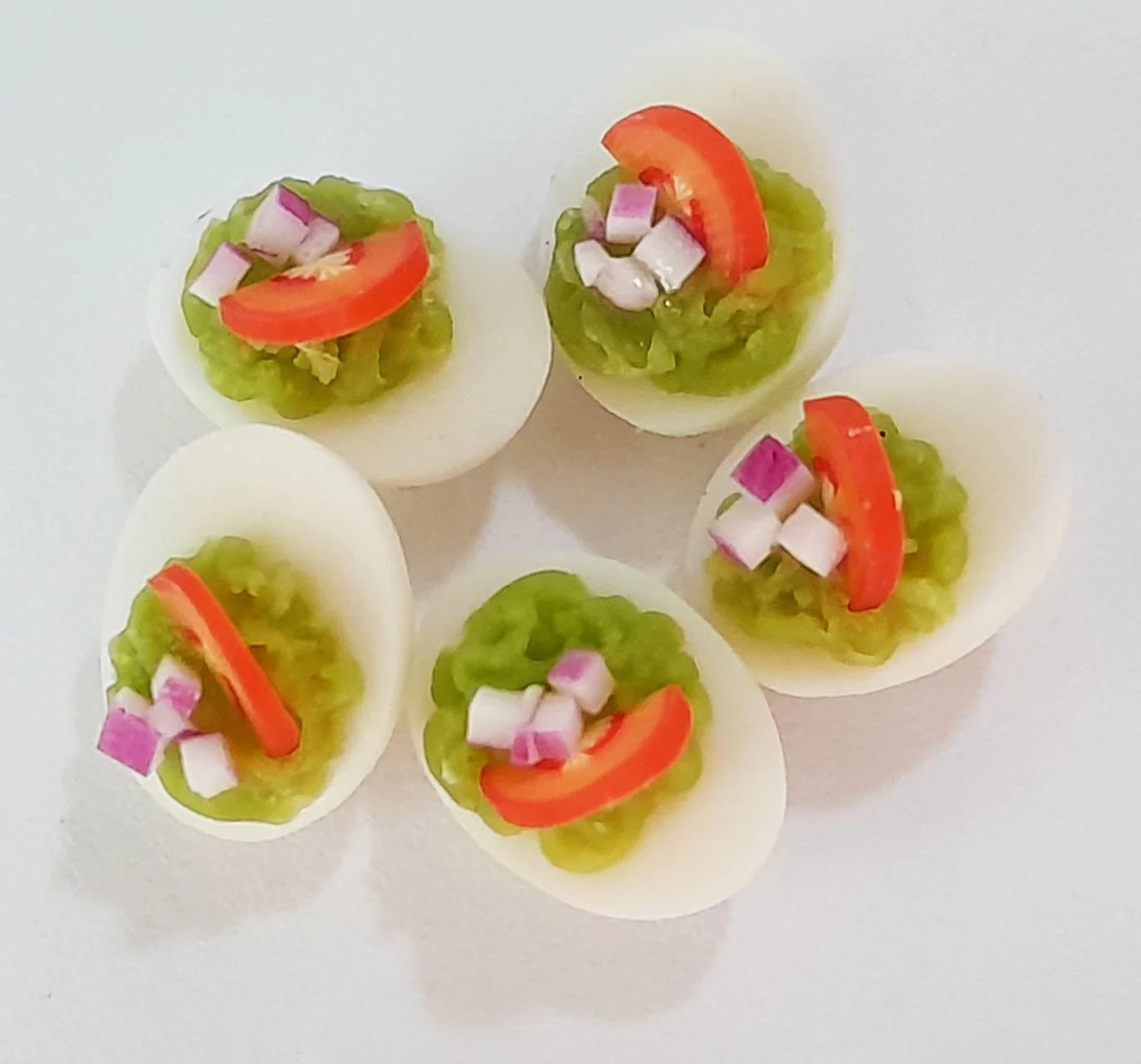 Dollhouse Miniature Deviled Eggs * Doll Mini Food Boiled Egg Handmade Clay