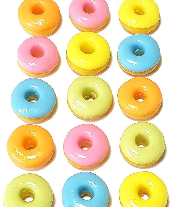 Dollhouse Miniature Iced Donuts, Handmade Polymer Clay, Mini Food Pastel Color Wholesale