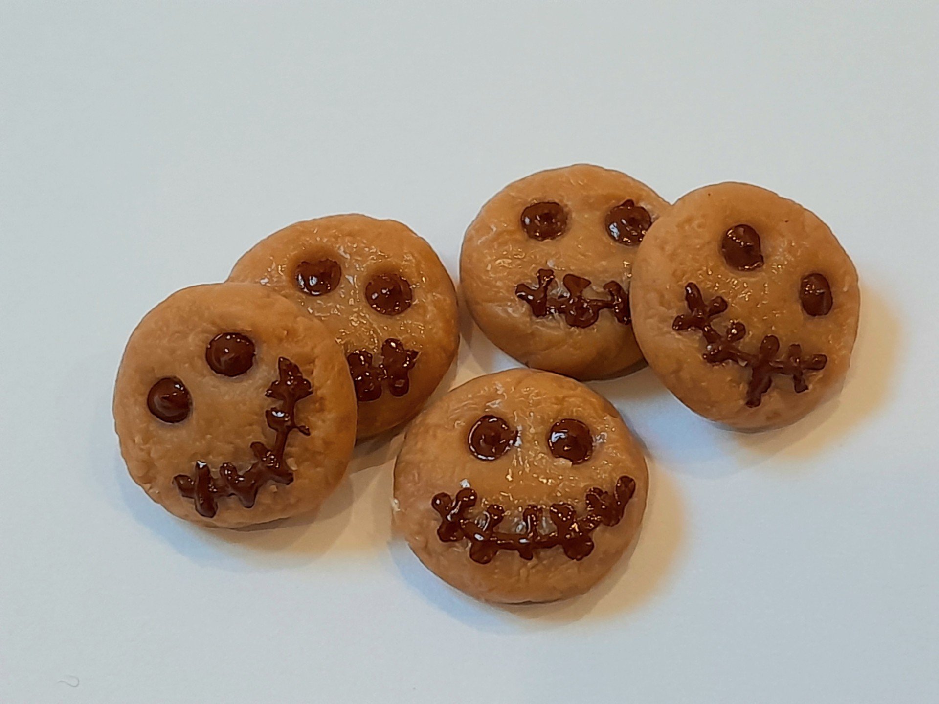 Dollhouse Miniature Halloween Cookies : Handmade Polymer Clay Bakery Biscuit Treats