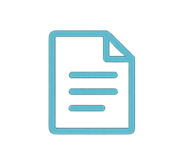 Digitales Dokument mit Linien und Texten, blauer Rahmen, Dokumenten-Symbol.