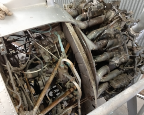Cleaning original engine for display.
