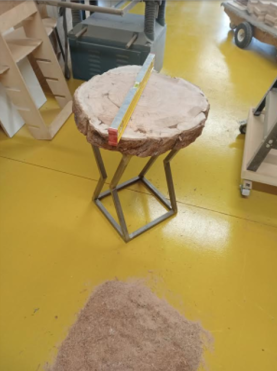 Assembled end table, post-sanding.