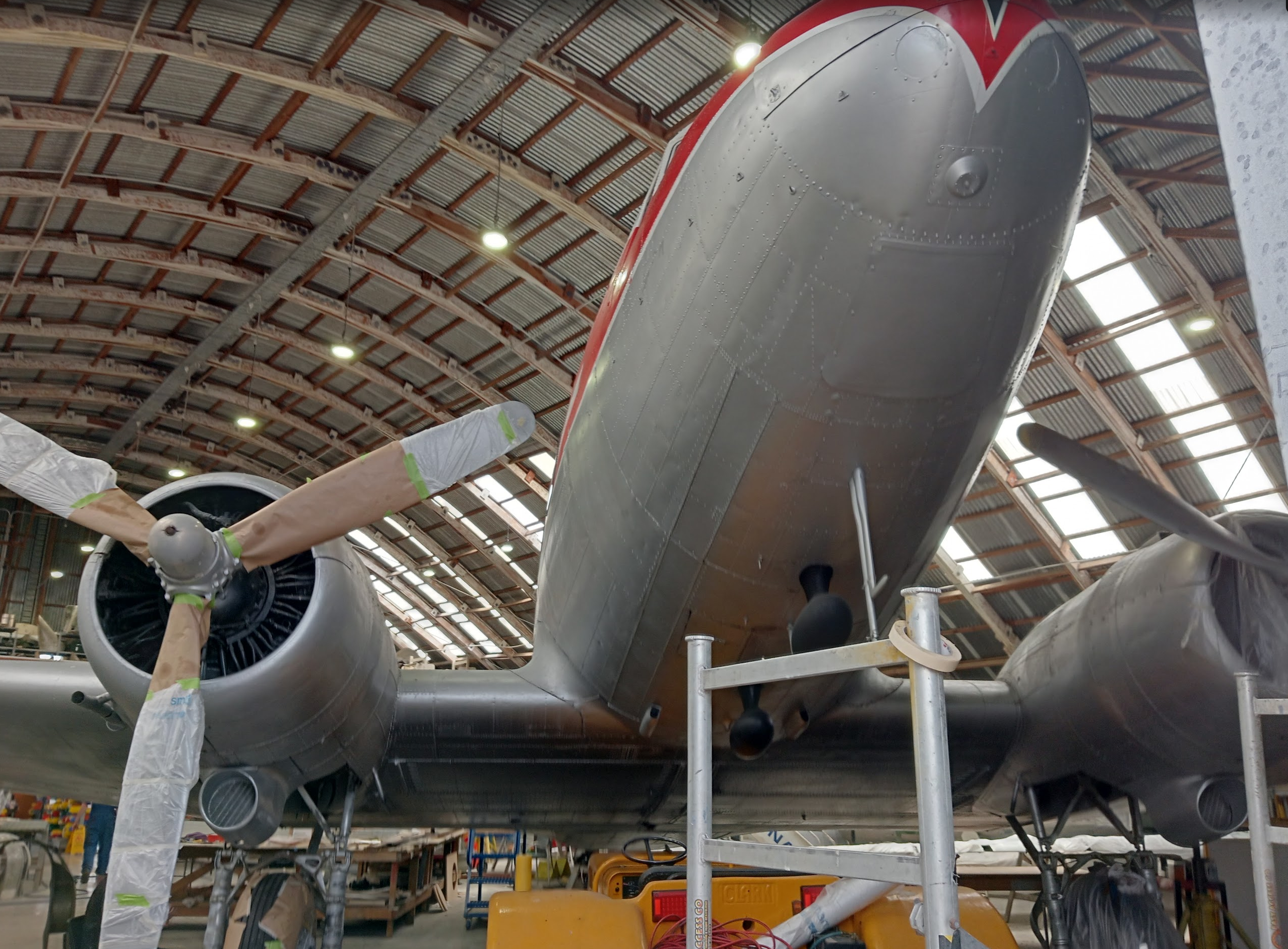 View of engines with restored cowling.