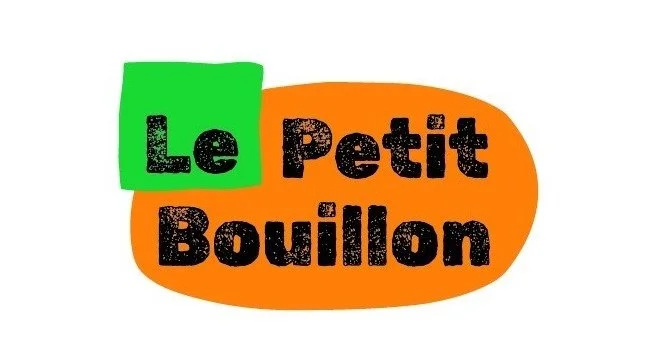 Logo coloré avec le texte "Le Petit Bouillon" sur un fond blanc.