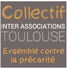 Logo de l'association 'Collectif Inter Associations Toulouse' avec le slogan 'Ensemble contre la précarité' sur un fond gris