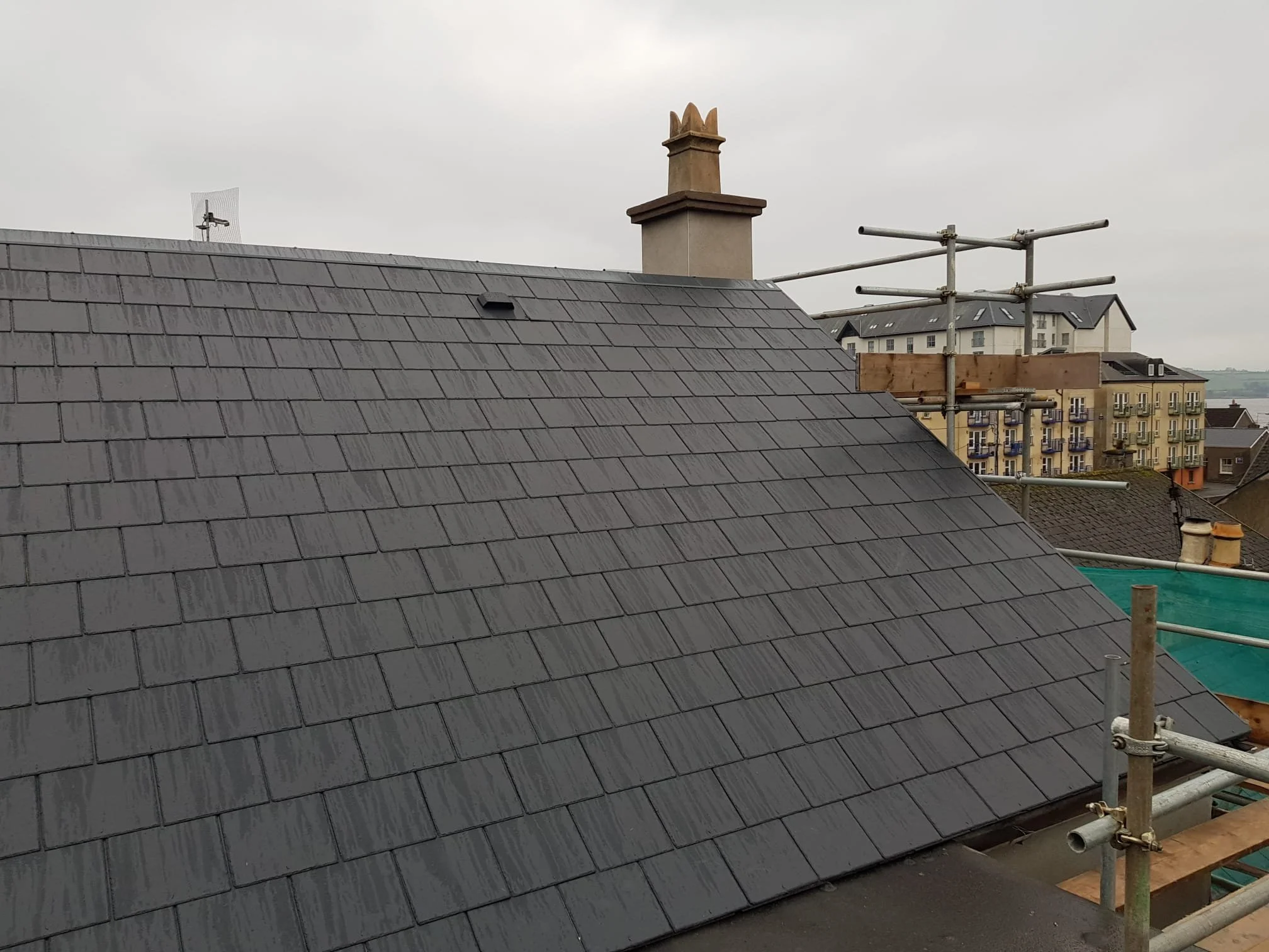Completed slate roof renovation