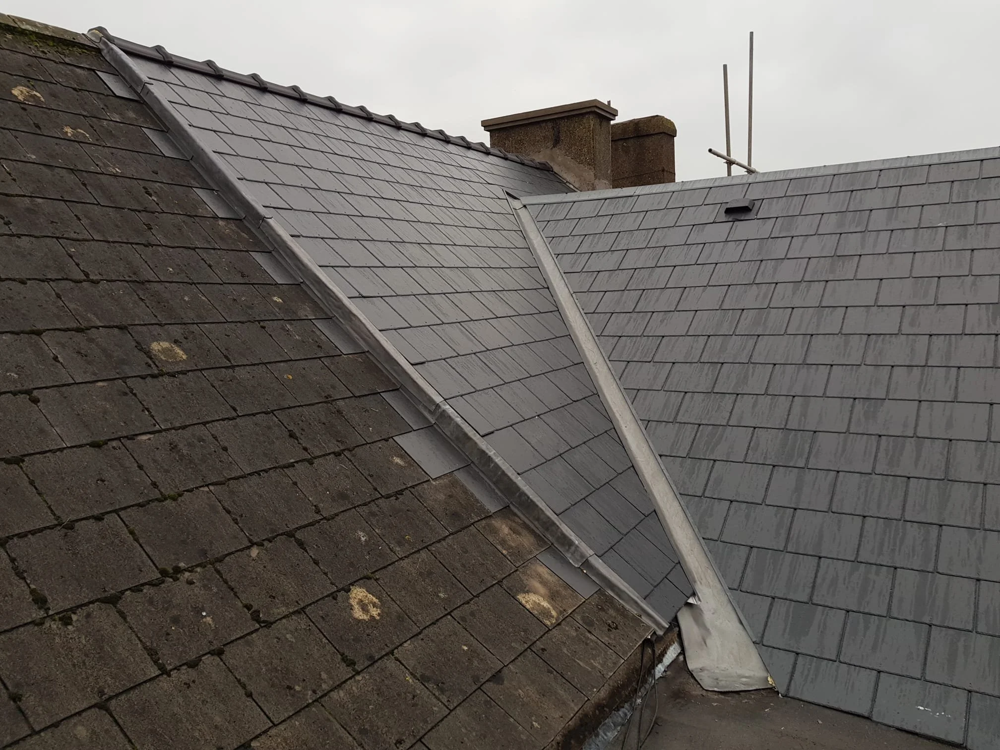 Completed slate roof renovation