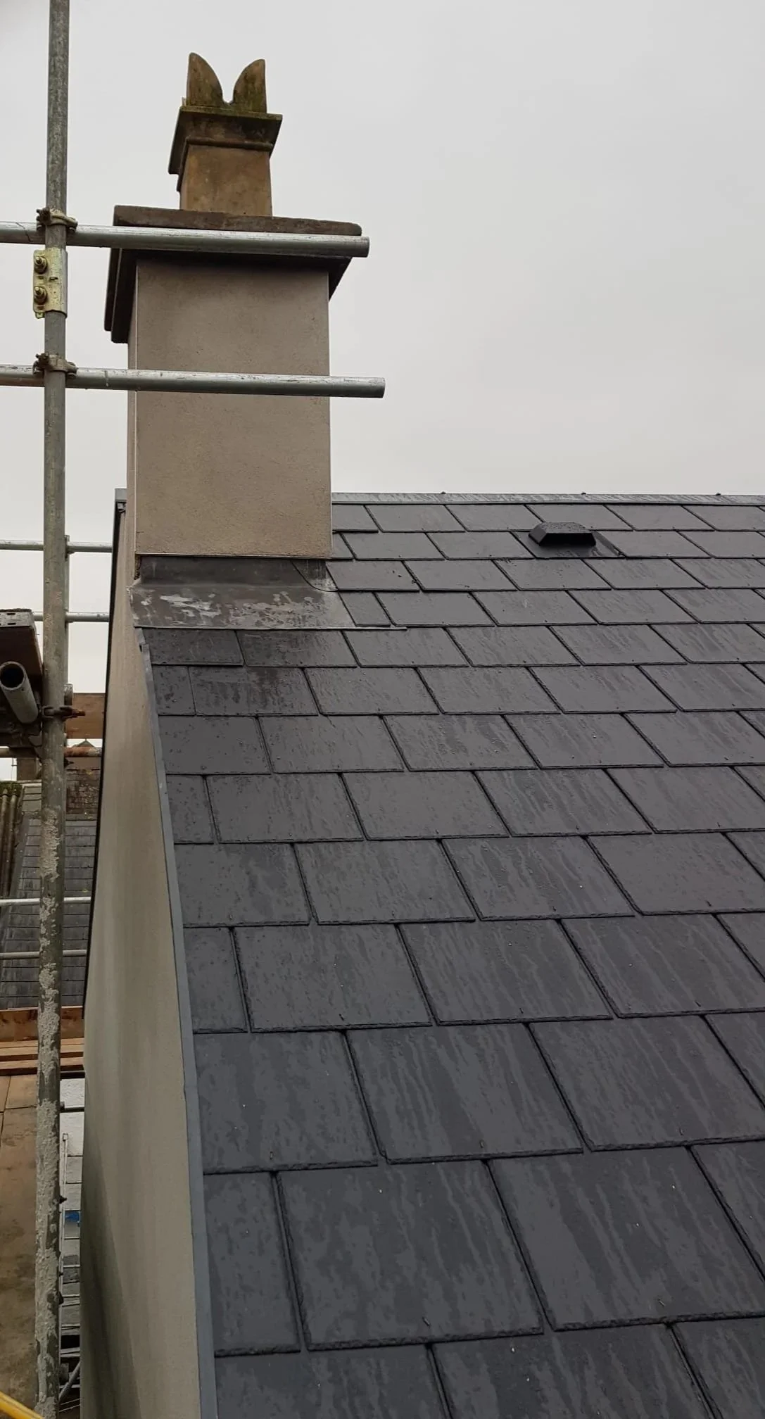 Completed slate roof renovation