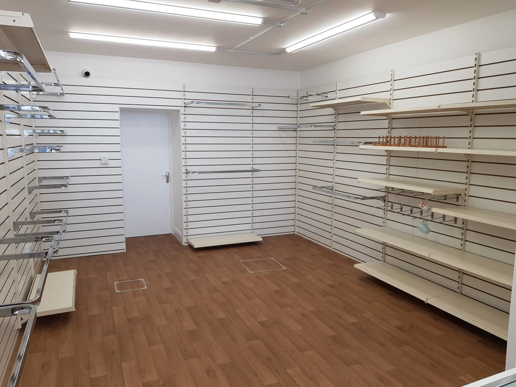 Completed Commercial Retail Unit Internal Fitout Shelving Area