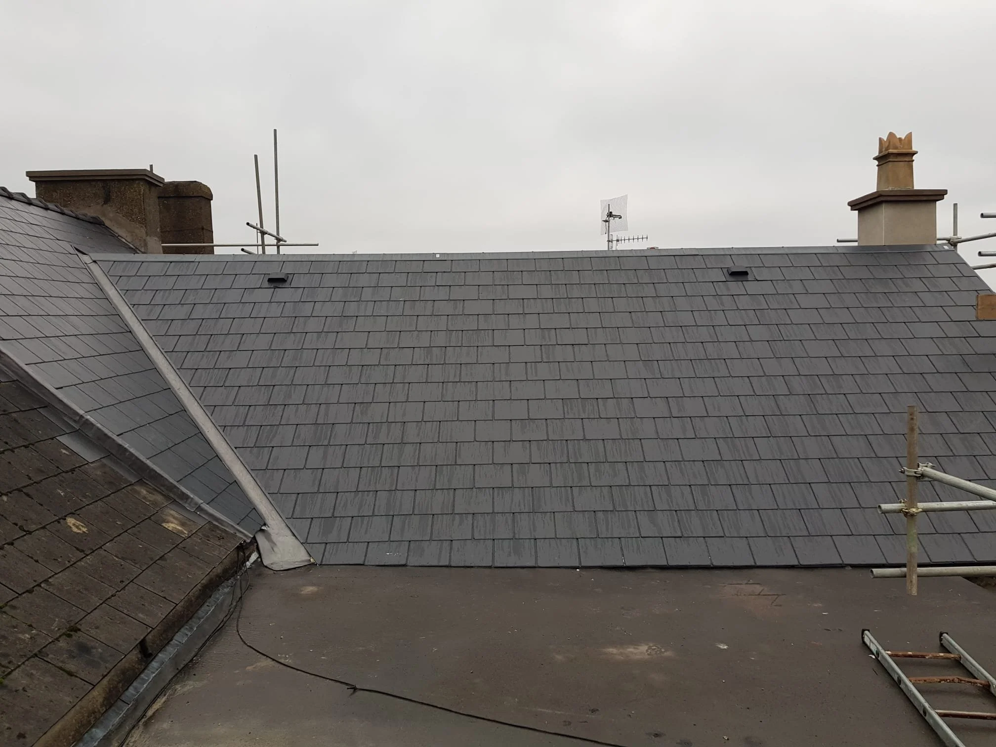 Completed slate roof renovation