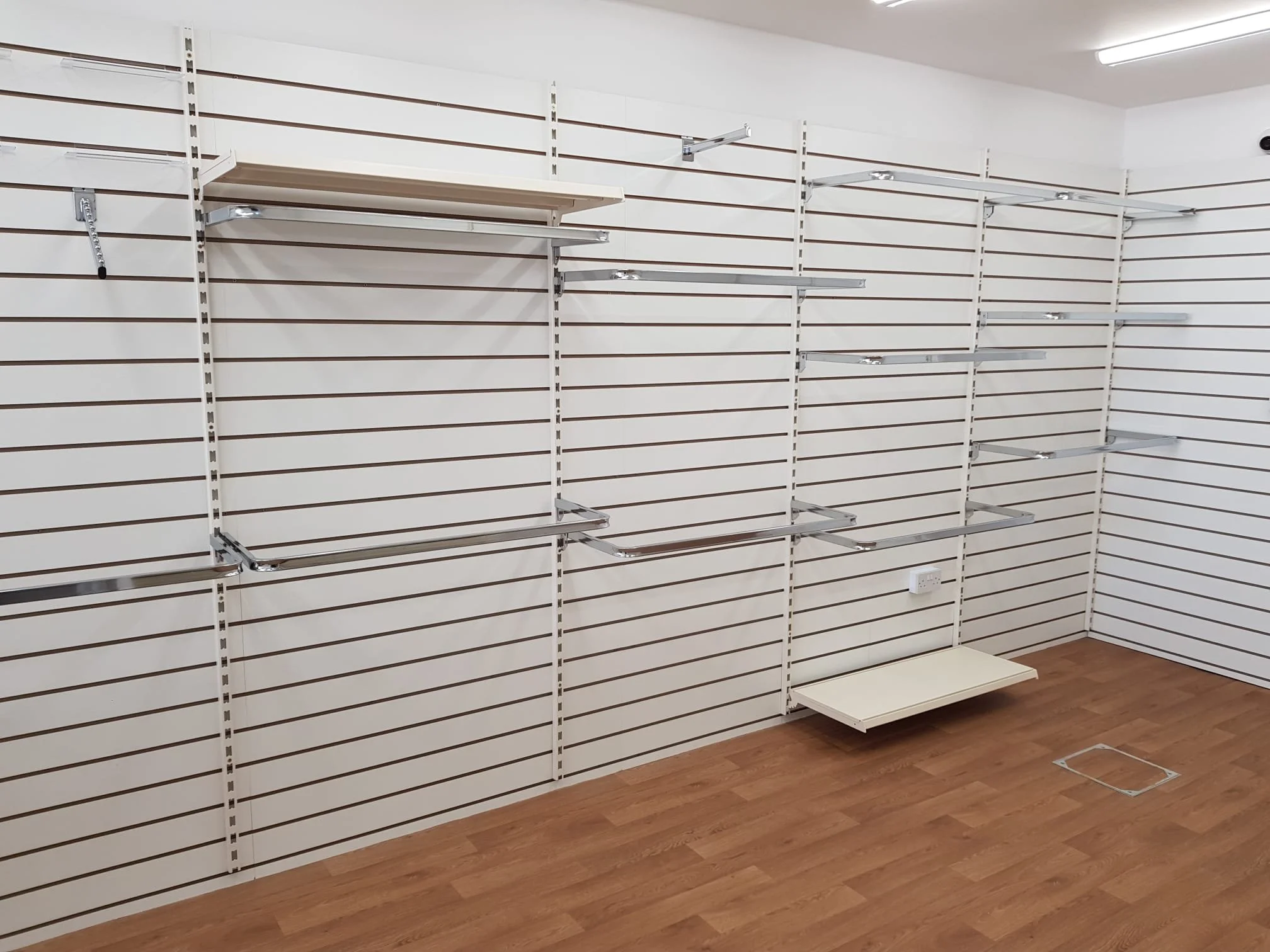 Completed Commercial Retail Unit Internal Fitout Shelving Area