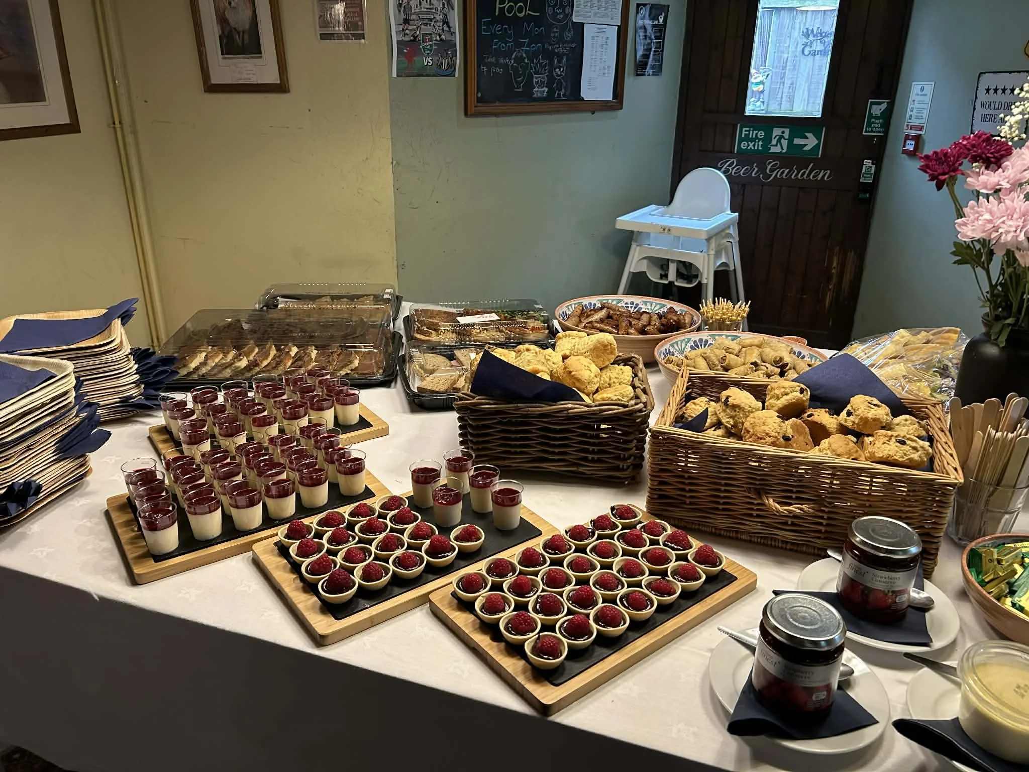 The sweat section of an afternoon tea buffet