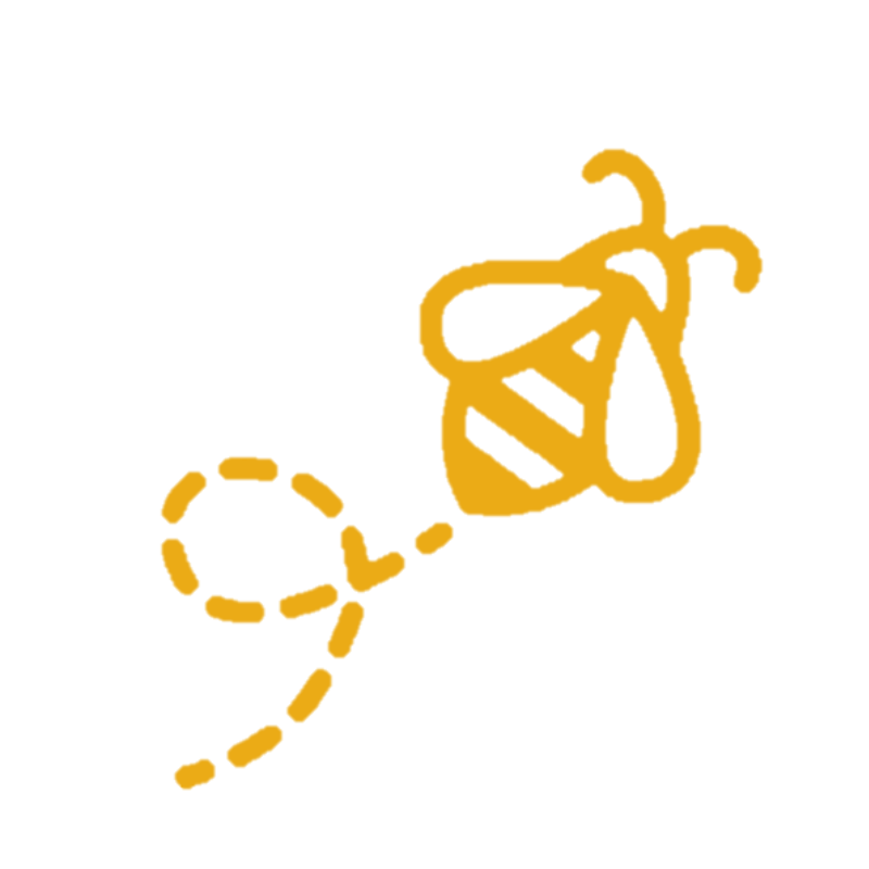 Logo van Wepzz, een bijtje dat omhoog vliegt. Wepzz helpt jouw bij je (online) marketing vraagstukken
