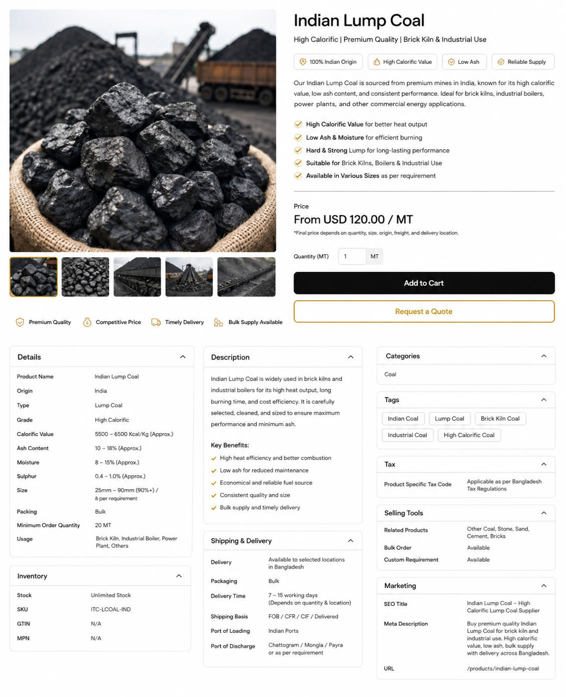 Indian Lump Coal - Premium Industrial Fuel