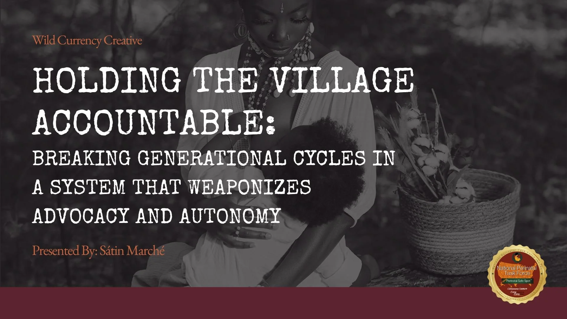 Sátin Marché's visual case study documenting her experience navigating midwifery care, hospital care, CPS, and birth-related systems