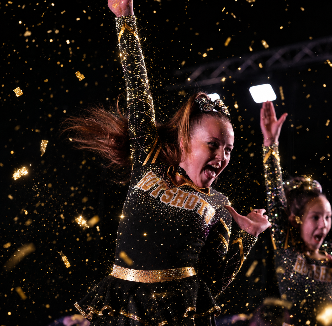 Young Notts Hotshots cheer and dance athletes