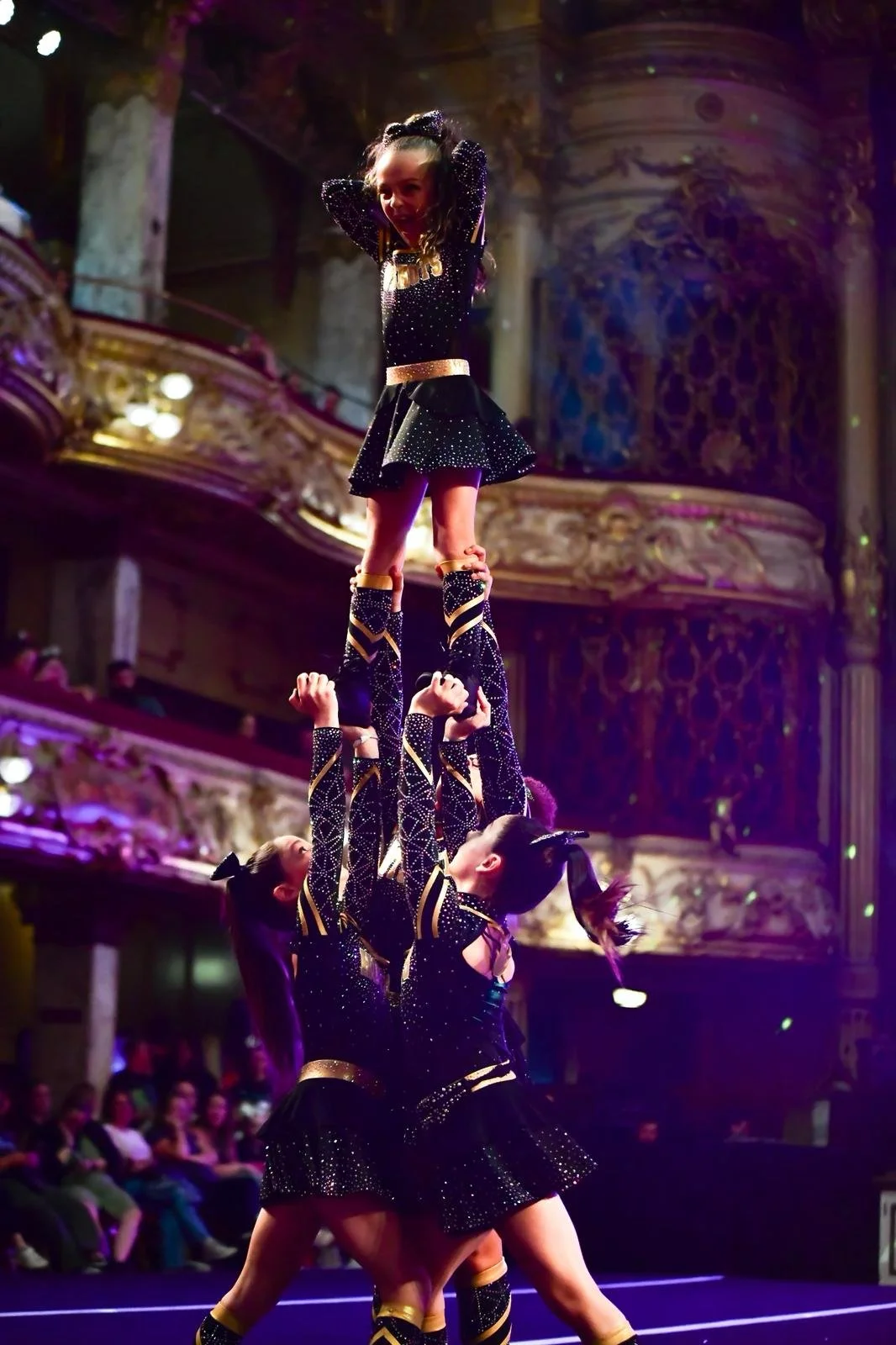 Notts Hotshots competitive cheerleading stunt