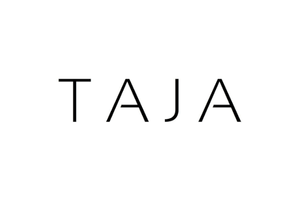The word TAJA written in black, uppercase letters on a white background.