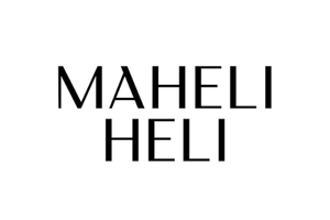 Brand logo with the text 'MAHELI HELI' in black on a white background.
