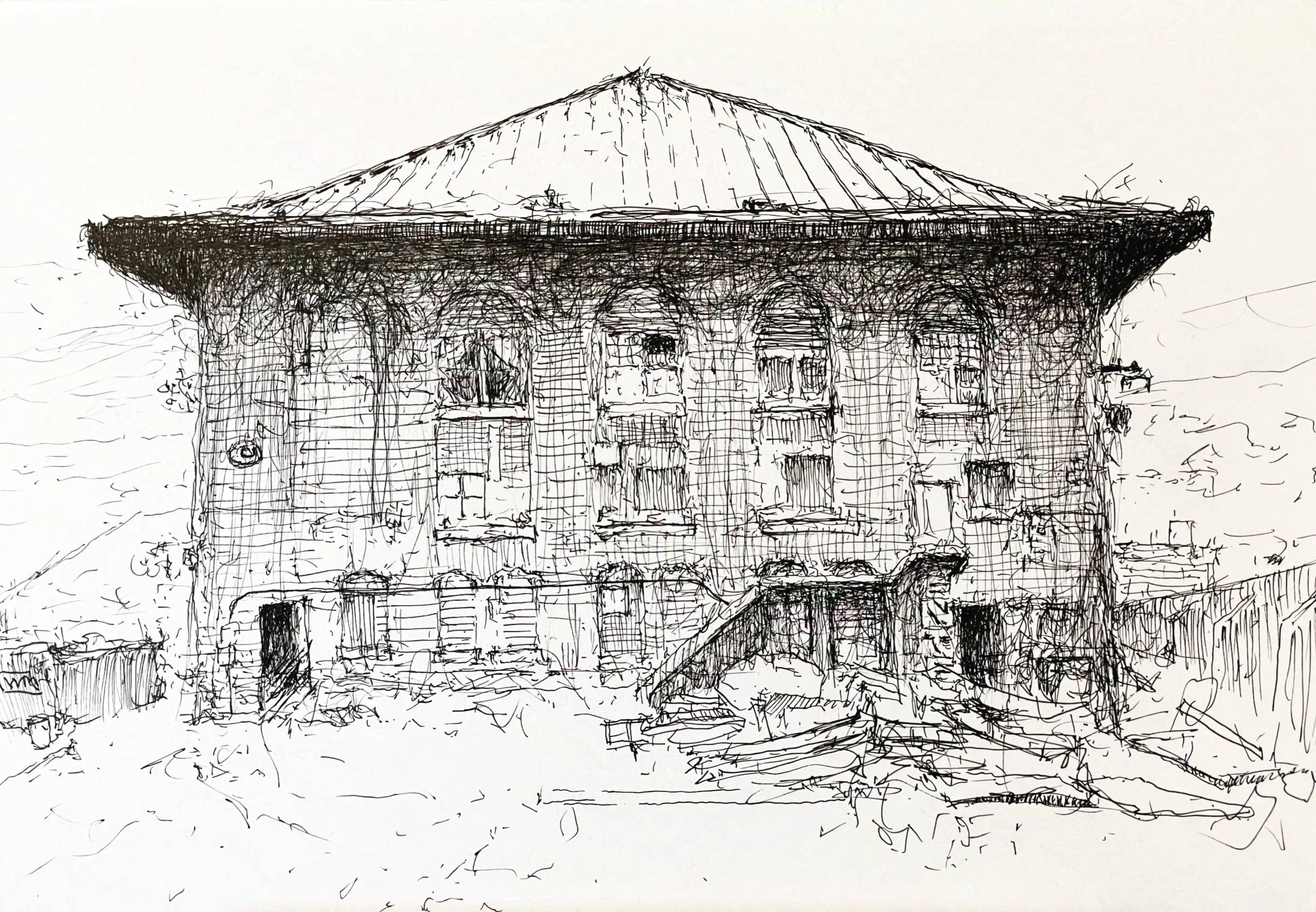 "The Close of Four Seasons",   pen & ink,   11 3/4" x 8",   2026