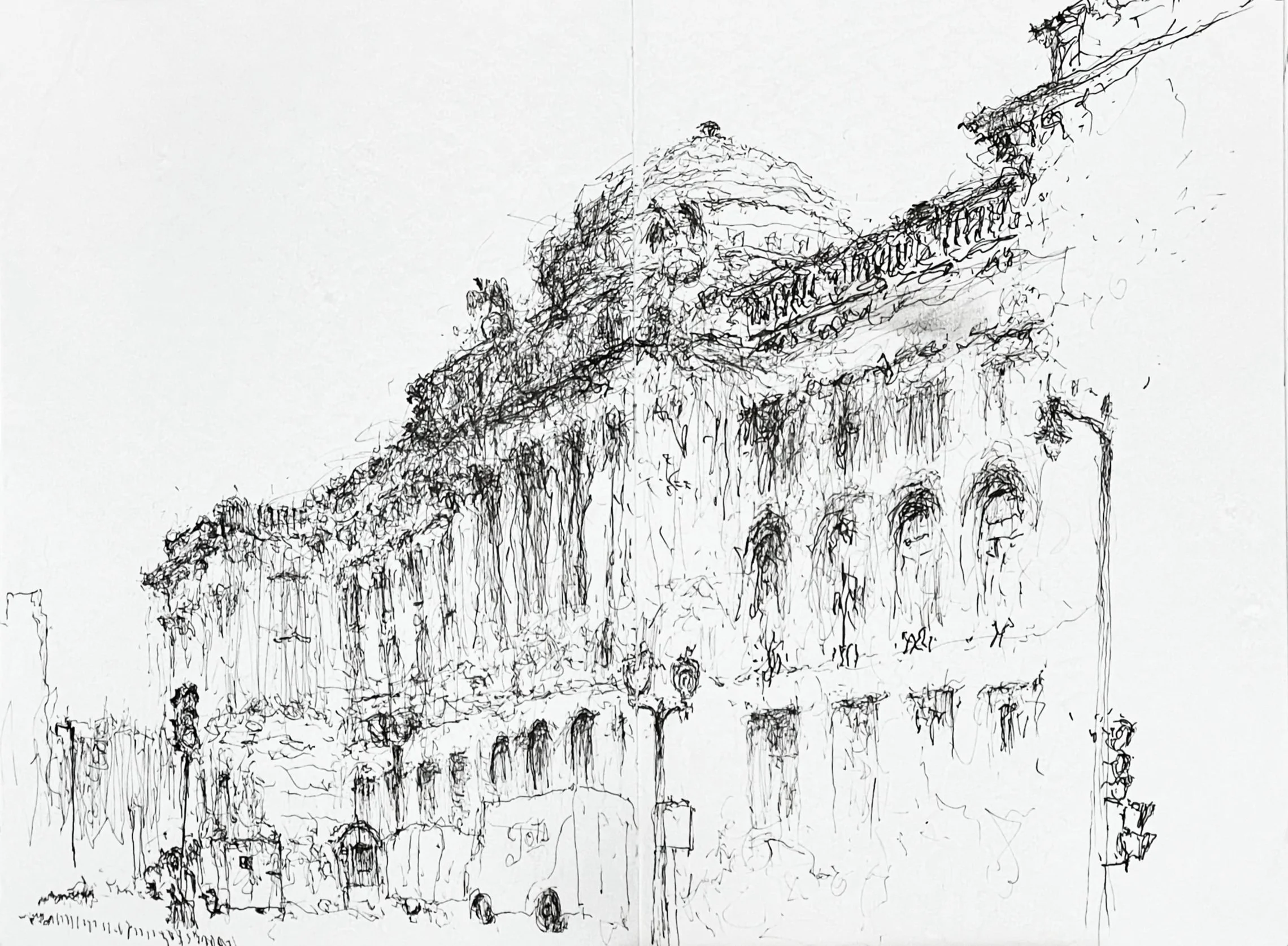 "Central Library",  pen & ink,  10 3/4" x 8 1/2",  2026