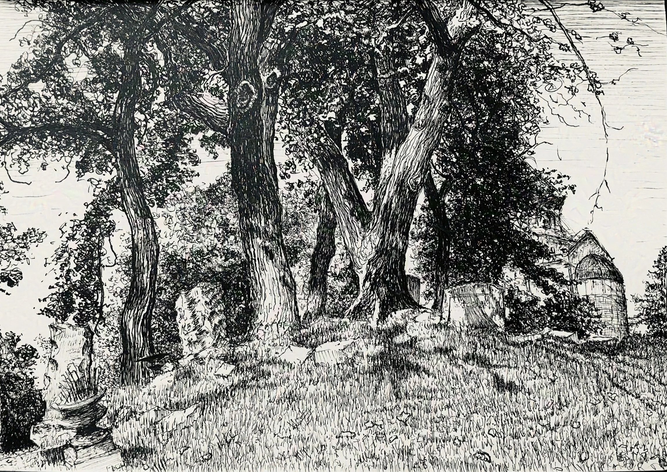 "Calvary Cemetery",  pen & ink,  10 3/4" x 7 3/4",  2023
