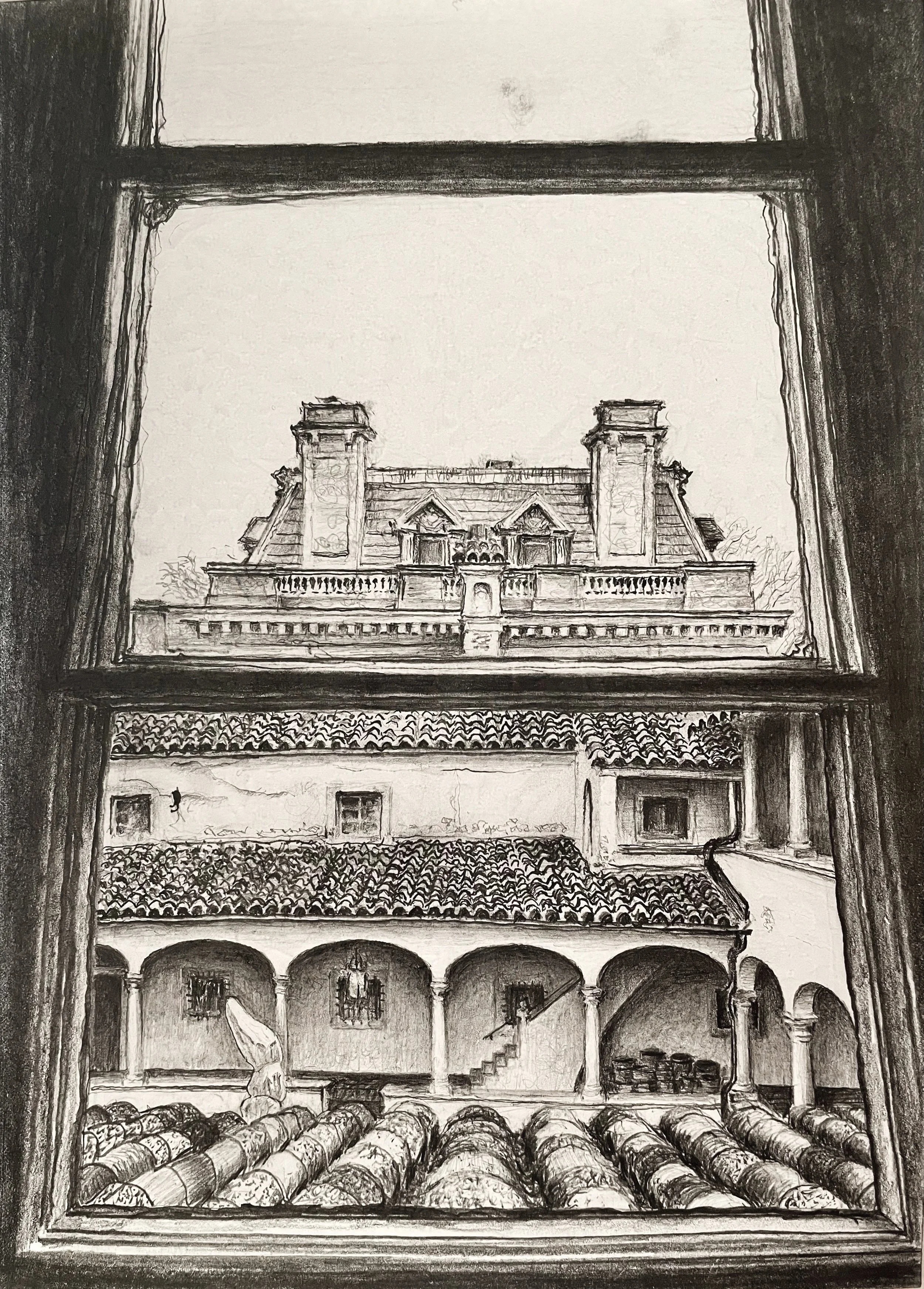 "Villa Terrace",  graphite,  7 3/4" x 10 3/4",  2024