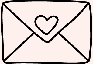 Illustration of an envelope with a heart on the flap, symbolizing love or a love letter.