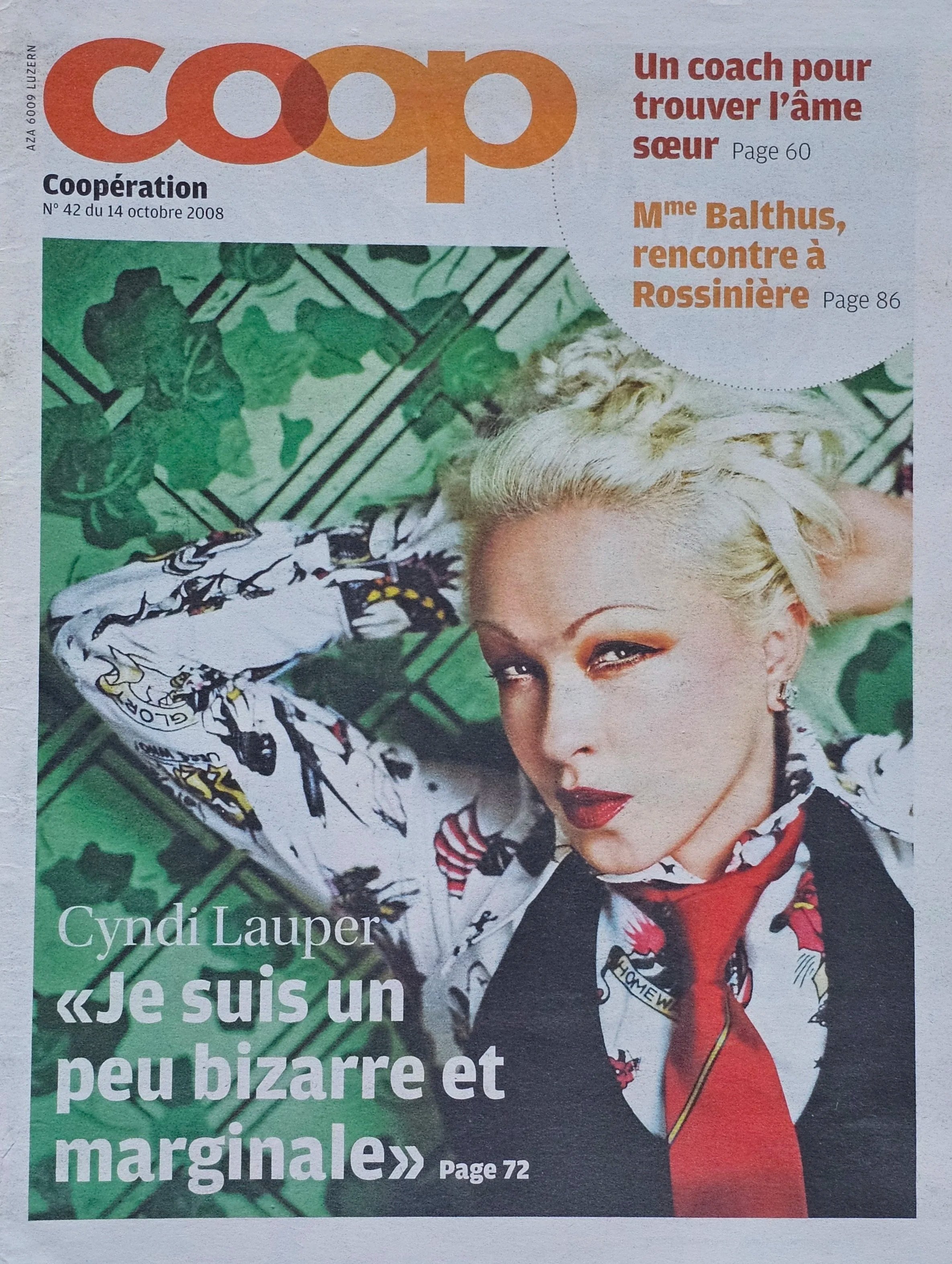  Cooperation  
October 14, 2008 
France 
"I'm a bit strange and unconventional - Cyndi Lauper"
