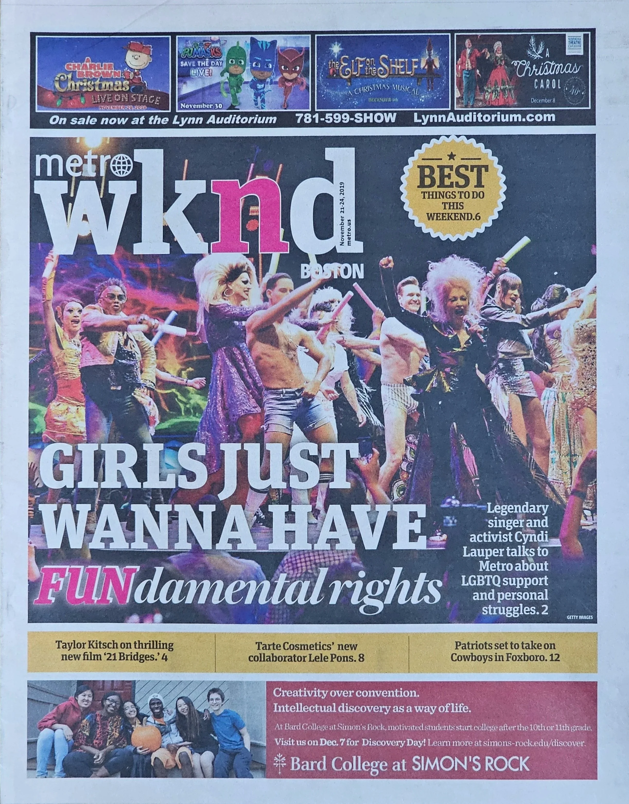  Metro WKND Boston  
November 21, 2019 
Boston