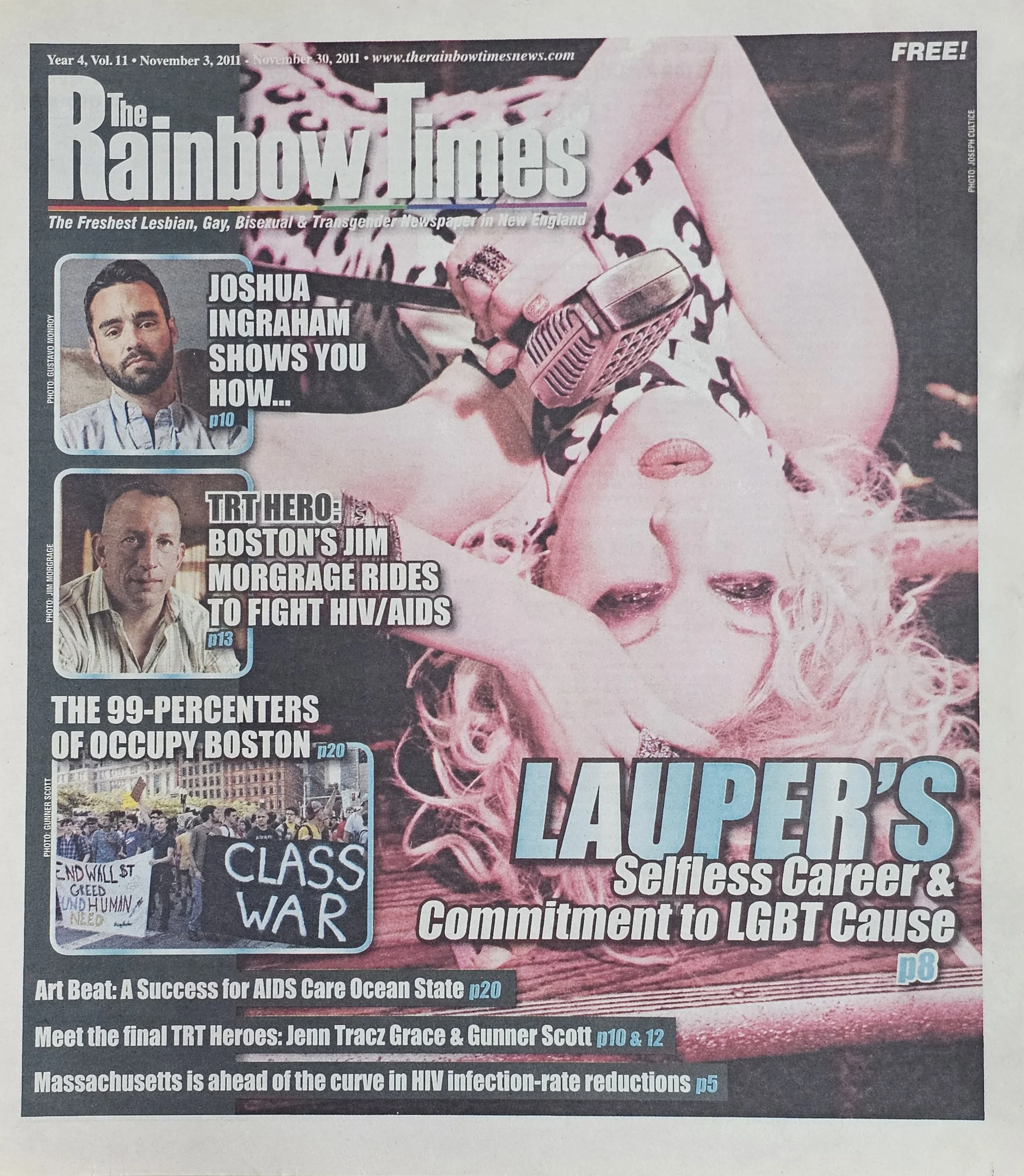  The Rainbow Times  
November 3, 2011 
New England